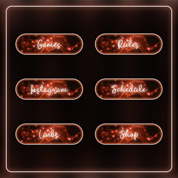 Cute red Twitch panels for cozy streamers